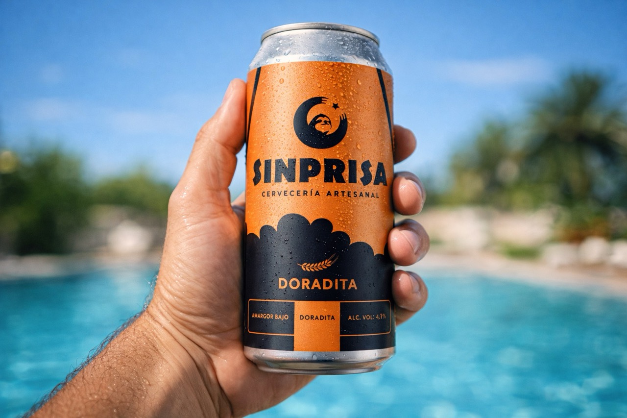 una lata naranja de tamaño grande